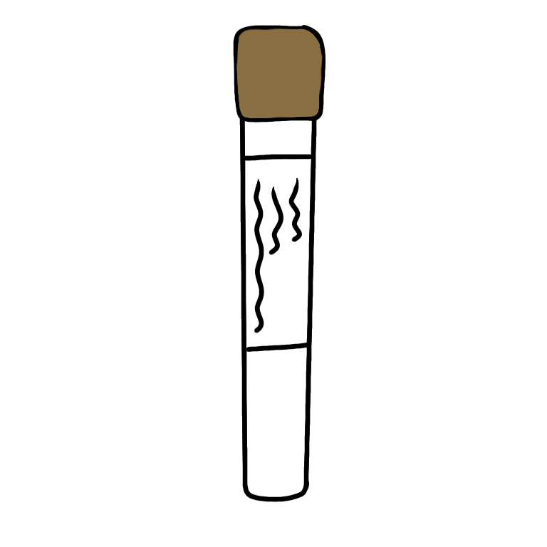 A gold topped blood collection tube. The tube is cylindrical with a gold plastic cap and a transparent body.